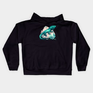 Green Crystal Lizard Kids Hoodie